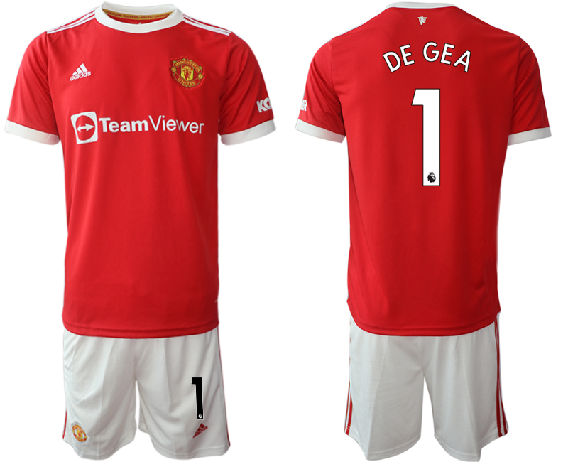 Men 2021-2022 Club Manchester United home red #1 Adidas Soccer Jersey